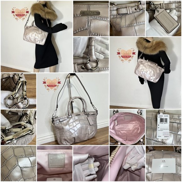 💝Coach Embossed Exotic Leather Satchel & Shoulder Purse💝 - Picture 17 of 17